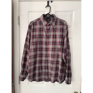 Black & Brown Mens XL Flannel Plaid Button Down Dress Shirt